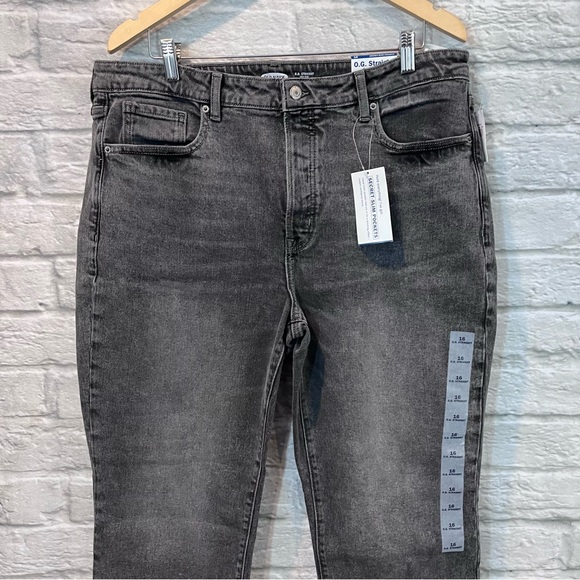 NWT Old Navy Women's 16R O.G straight high waist secret slim pockets Gray Jeans - Picture 7 of 16